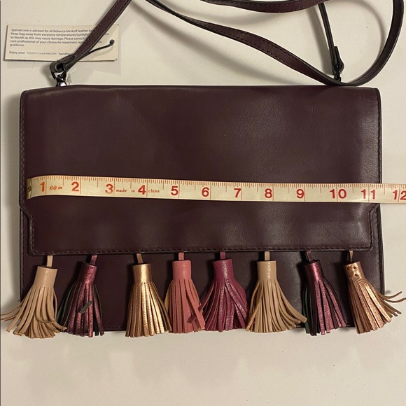 Rebecca Minkoff leather tassel clutch purse - Picture 10 of 11